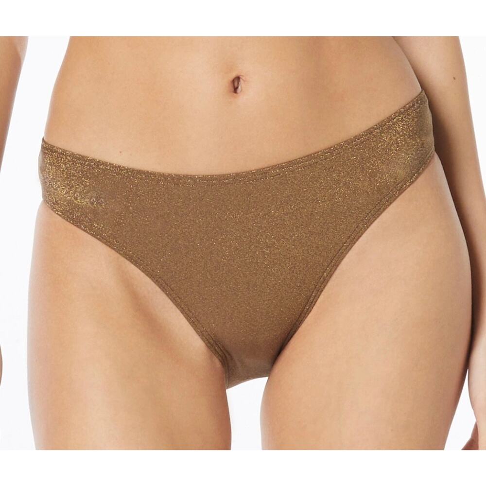 Vince Camuto Bronze Bronzed Goddess High Cut Bikini Swim Bottom L NWT